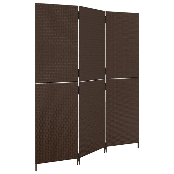 Romdeler 3 paneler brun polyrotting
