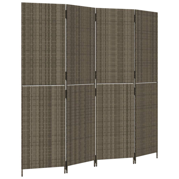 Romdeler 4 paneler grå polyrotting
