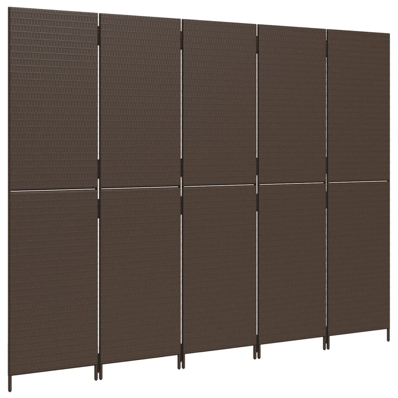 Romdeler 5 paneler brun polyrotting
