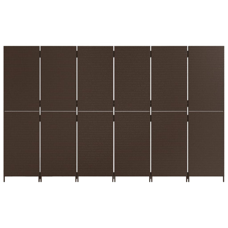 Romdeler 6 paneler brun polyrotting