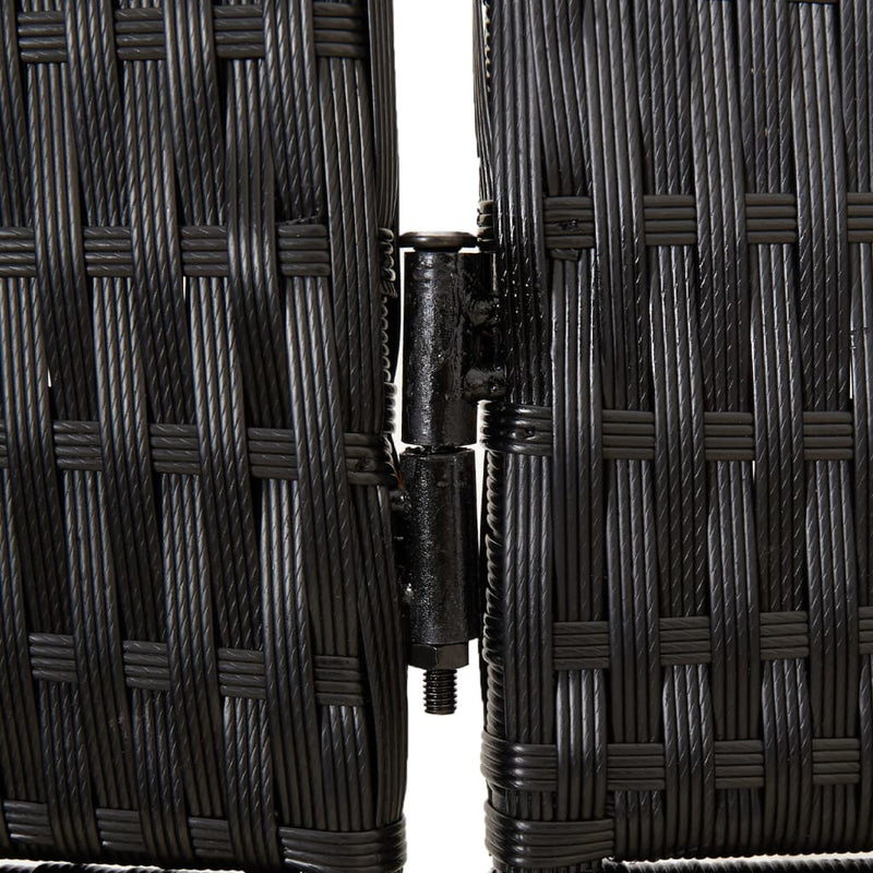 Romdeler 3 paneler svart polyrotting