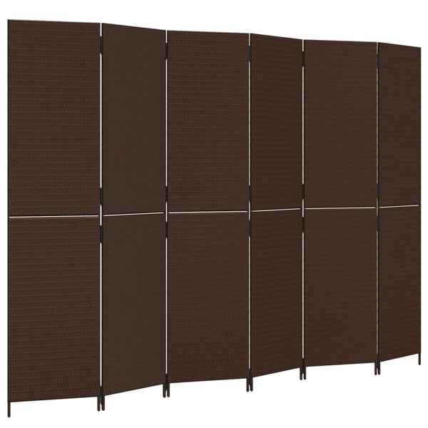 Romdeler 6 paneler brun polyrotting
