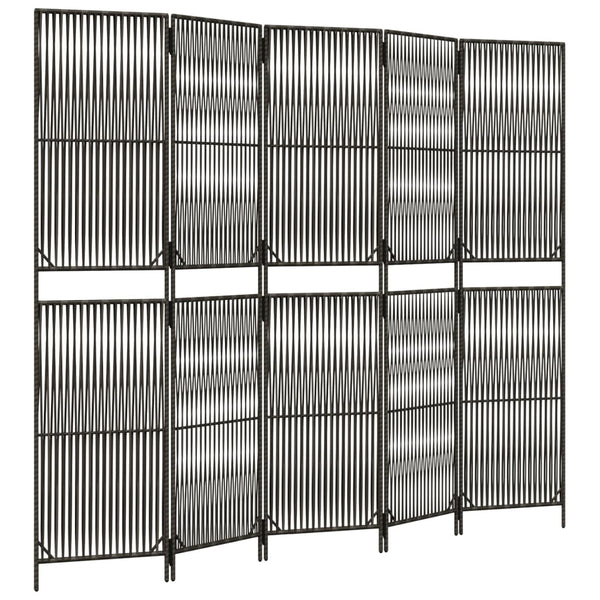 Romdeler 5 paneler grå polyrotting