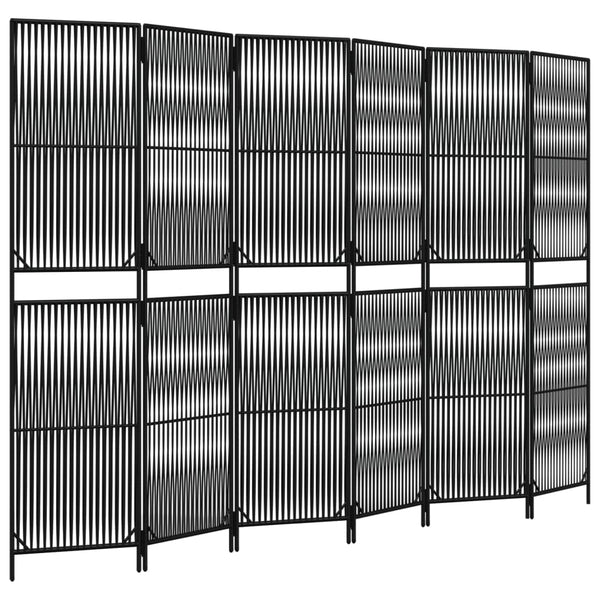 Romdeler 6 paneler svart polyrotting