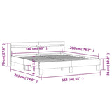 Sengeramme med hodegavl røkt eik 160x200 cm konstruert tre