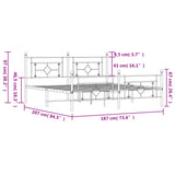 Sengeramme i metall med hode- og fotgavl svart 180x200 cm