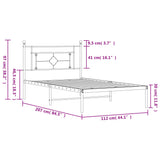 Sengeramme i metall med hodegavl hvit 107x203 cm