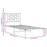 Sengeramme i metall med hodegavl svart 80x200 cm