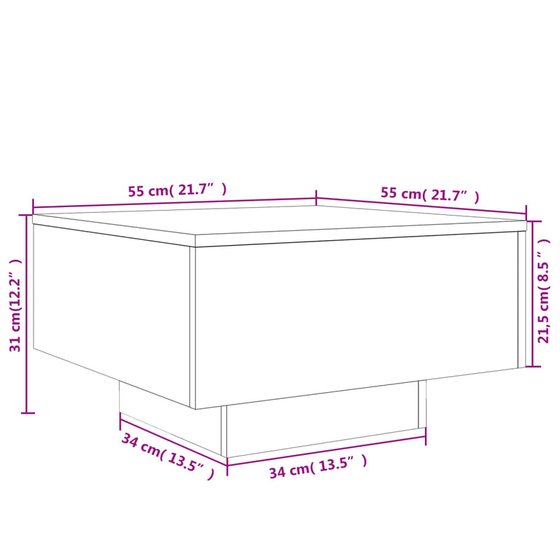 Salongbord sonoma eik 55x55x31 cm konstruert tre