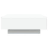 Salongbord med LED-lys hvit 80x80x31 cm