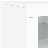 Skjenk med LED-lys hvit 181,5x37x67 cm