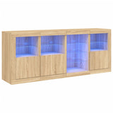 Skjenk med LED-lys sonoma eik 164x37x67 cm