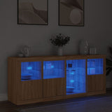 Skjenk med LED-lys sonoma eik 164x37x67 cm