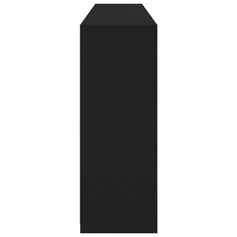 Skjenk med LED-lys svart 181,5x37x100 cm