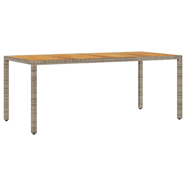 Hagebord med topp i akasietre grå 190x90x75 cm polyrotting
