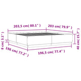 Sengeramme sonoma eik 200x200 cm konstruert tre