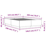 Sengeramme røkt eik 150x200 cm konstruert tre