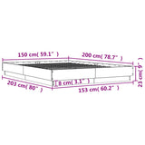 Sengeramme sonoma eik 150x200 cm konstruert tre