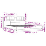 Sengeramme med hodegavl betonggrå 180x200 cm konstruert tre