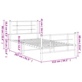 Sengeramme i metall med hode- og fotgavl svart 107x203 cm