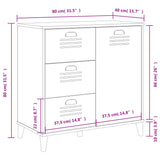 Skjenk VIKEN svart 80x40x80 cm konstruert tre