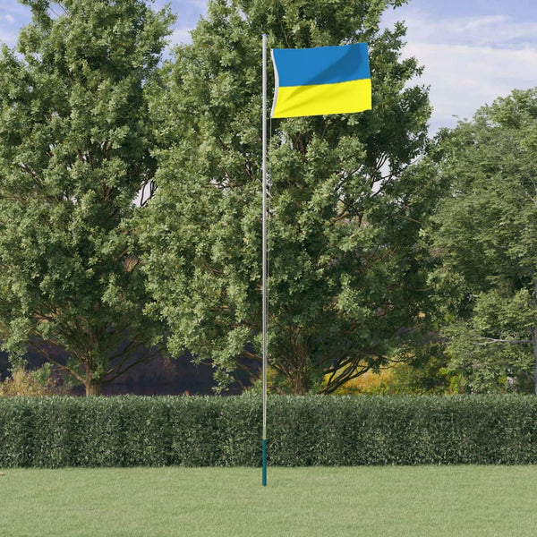 Ukraina flagg med messingmaljer 90x150 cm