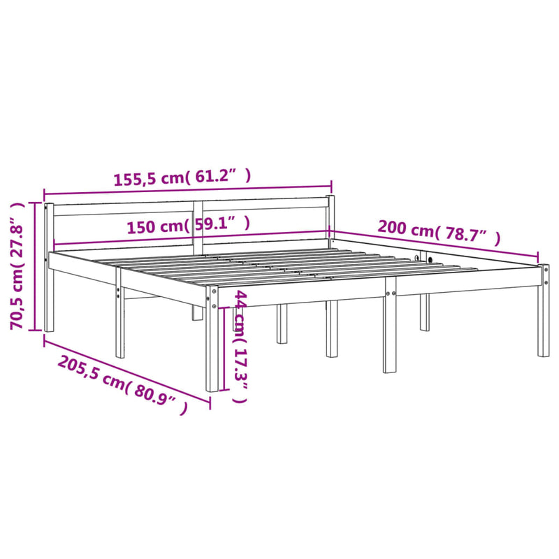 Seniorseng voksbrun 150x200 cm heltre furu