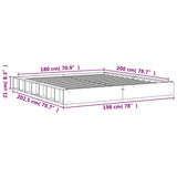 Sengeramme brun 180x200 cm heltre furu