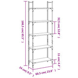 Bokhylle 5 etasjer røkt eik 60,5x24x166,5 cm konstruert tre