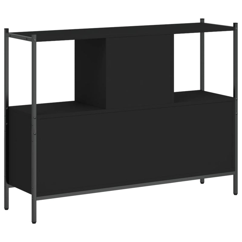 Bokhylle svart 102x28x77,5 cm konstruert tre