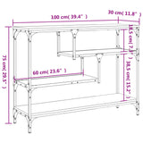 Konsollbord svart 100x30x75 cm konstruert tre