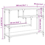 Konsollbord sonoma eik 100x30x75 cm konstruert tre