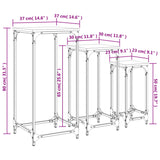 Stablebare sidebord 3 stk svart konstruert tre