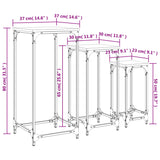 Stablebare sidebord 3 stk sonoma eik konstruert tre