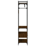 Garderobe med skuffer brun eik 89x39x184,5 cm konstruert tre