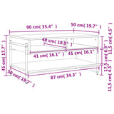 Salongbord brun eik 90x50x45 cm konstruert tre