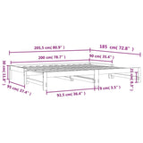 Uttrekkbar dagseng voksbrun 90x200 cm heltre furu