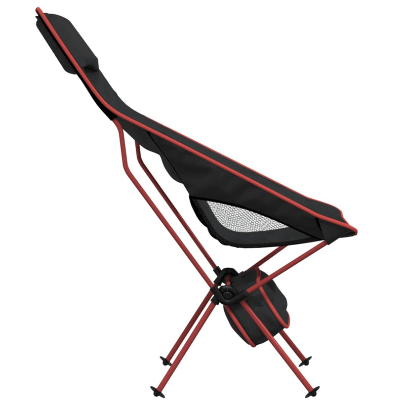 Sammenleggbare campingstoler 2 stk svart oxfordstoff aluminium