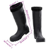 Regnstøvler med avtakbare sokker svart str 42 PVC