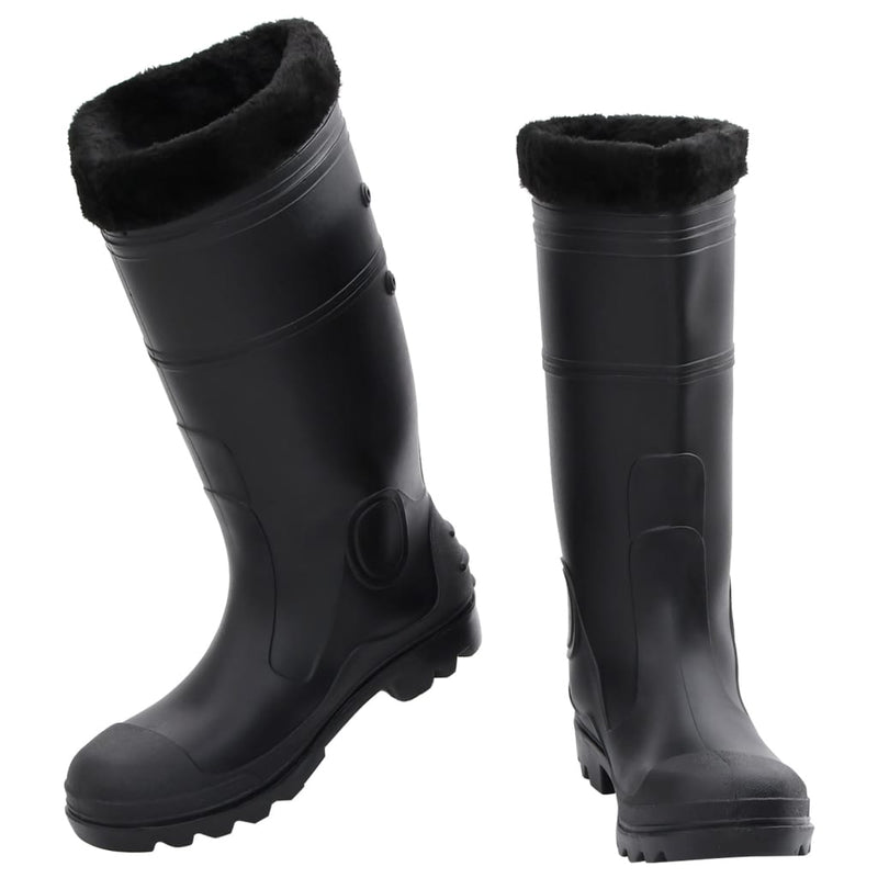 Regnstøvler med avtakbare sokker svart str 43 PVC