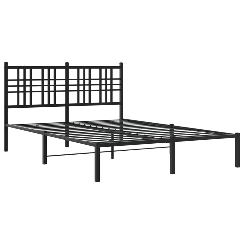 Sengeramme i metall med hodegavl svart 135x190 cm