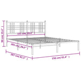 Sengeramme i metall med sengegavl svart 150x200 cm