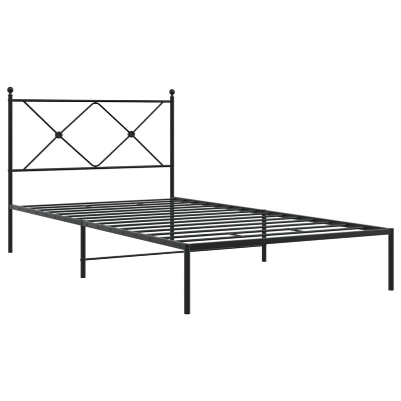 Sengeramme i metall med hodegavl svart 107x203 cm