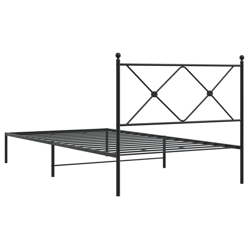 Sengeramme i metall med hodegavl svart 107x203 cm