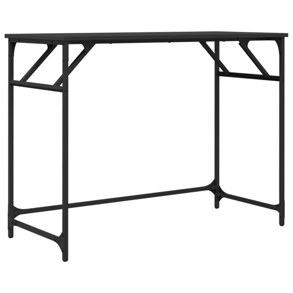 Skrivebord svart 100x45x76 cm konstruert tre pulverlakkert stål