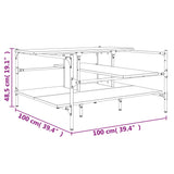 Salongbord svart 100x100x48,5 cm konstruert tre