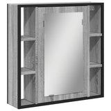 Baderomsskap med speil grå sonoma 60x16x60 cm konstruert tre