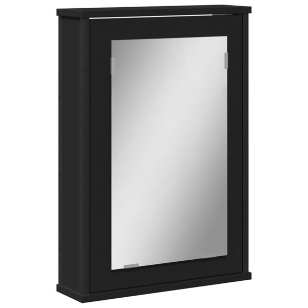 Speilskap til baderom svart 42x12x60 cm sponplate