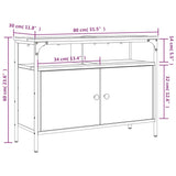 Servantskap svart 80x30x60 cm konstruert tre