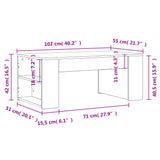 Salongbord svart 102x55x42 cm konstruert tre